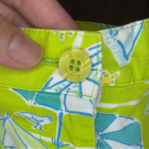 Lilly Pulitzer High Waist Cropped Pants whimsical ducks & umbrella prints size 8 - Picture 6 of 15